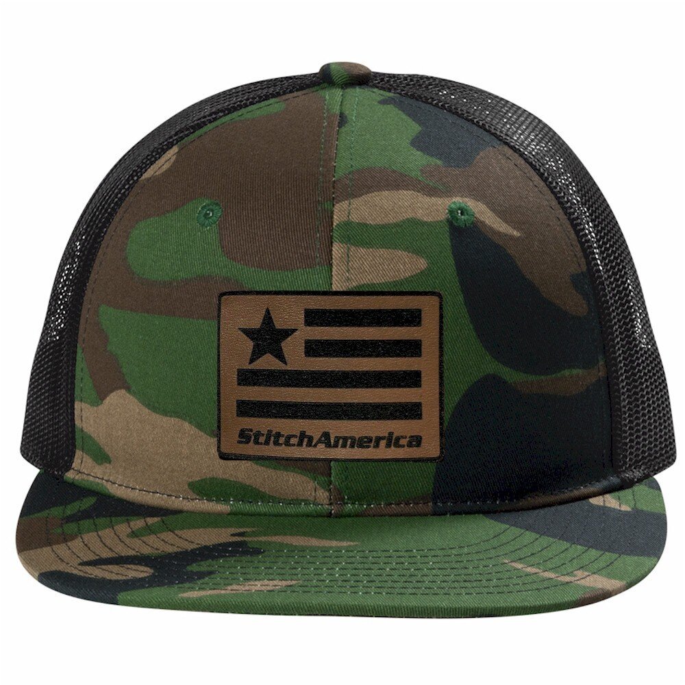 Port Authority | Port Auth Flat Bill Trucker- Leatherette Patch