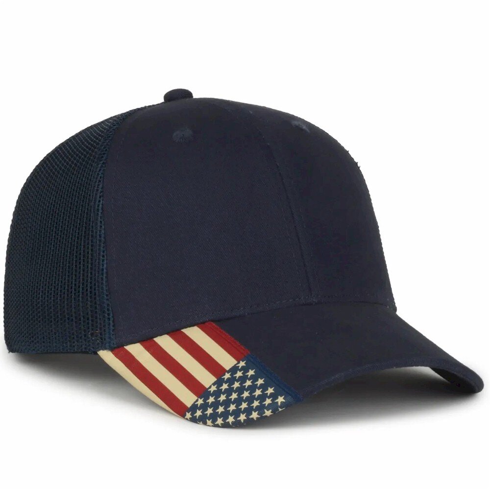 Outdoor Cap Mesh Back w/ Flag Visor Insert Cap