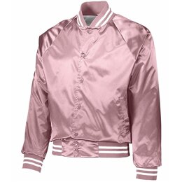 Augusta | Satin Baseball Jacket/Striped Trim