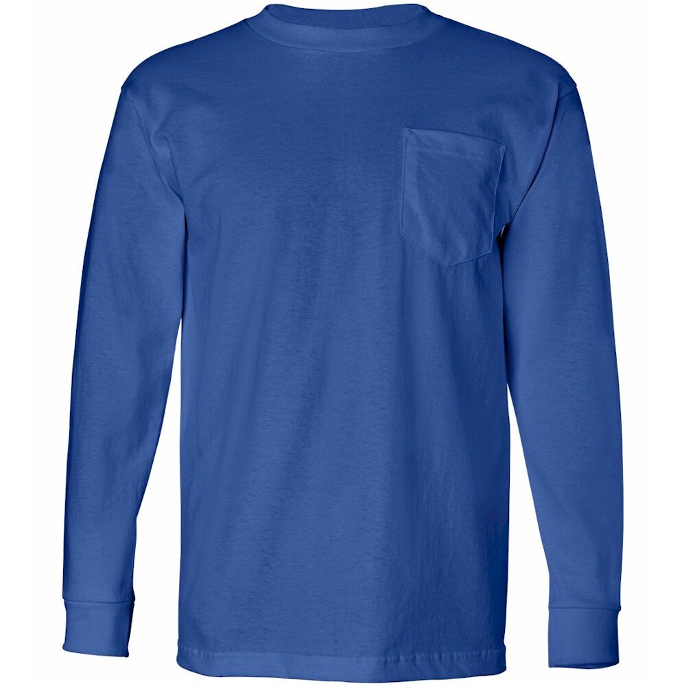 L/S Bayside USA Made T-Shirt w/ Pocket