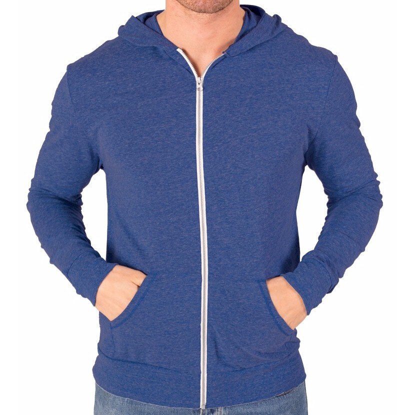Blue Generation Triblend Contrast Full Zip Hoodie