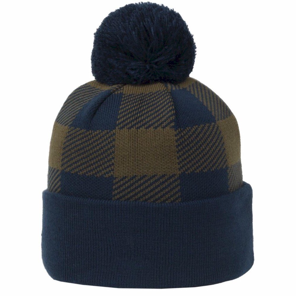 Outdoor Cap Plaid Watch Cap with Pom