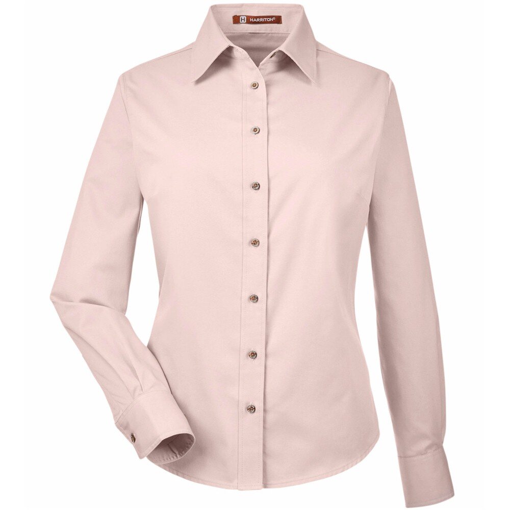 Harriton | Harriton L/S Ladies' Twill Shirt with Stai