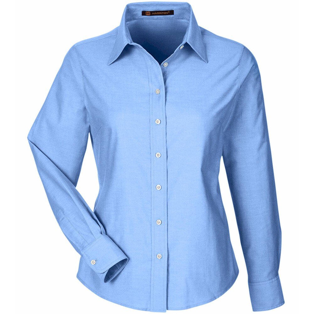  Harriton Ladies' Long-Sleeve Oxford w/ Stain Rele