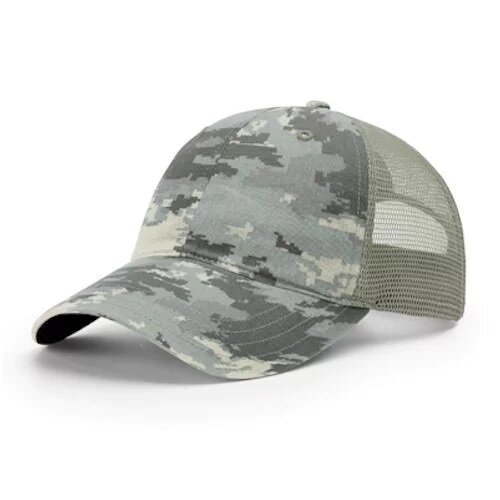 Richardson Washed Camo Trucker- Leatherette Patch