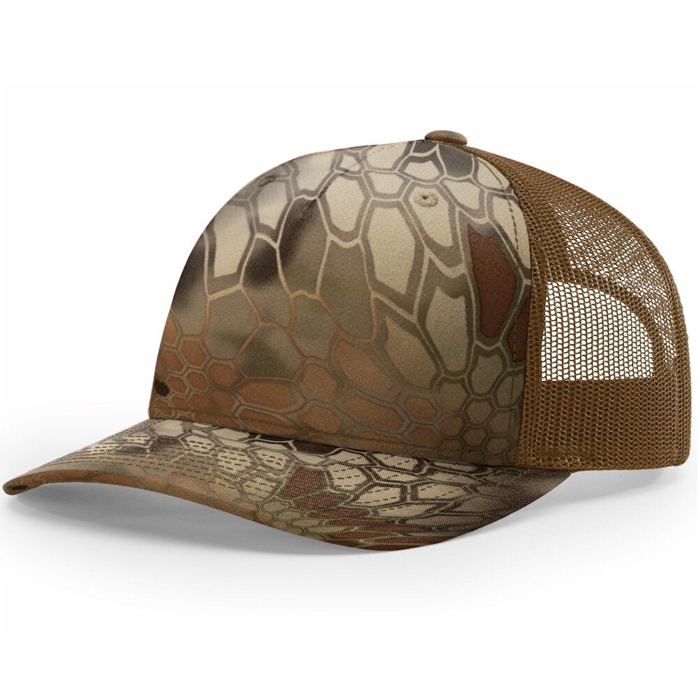 Richardson PRINT 5 PANEL TRUCKER-Leatherette Patch