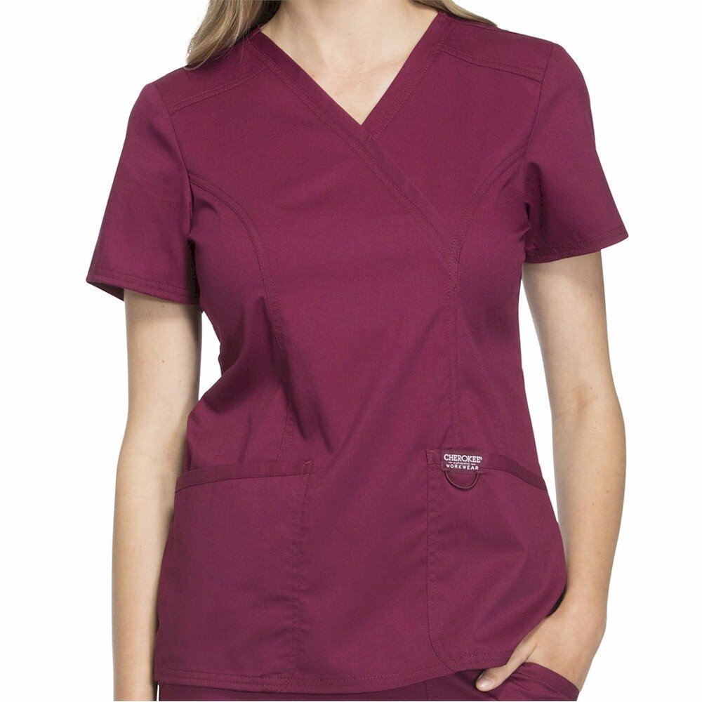 CHEROKEE Mock Wrap Scrub Top